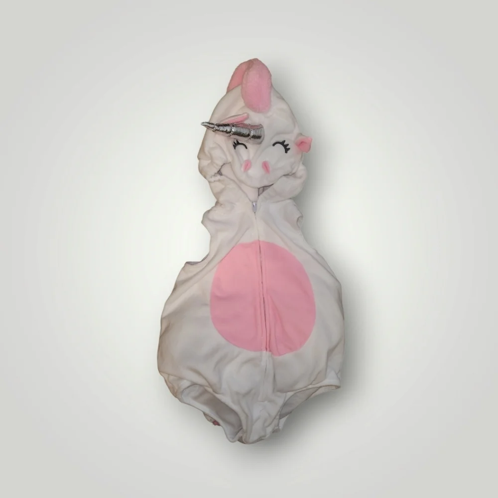 Carter's Unicorn Halloween Costume Plush Fleece white Baby Girl Sz 3 - 6